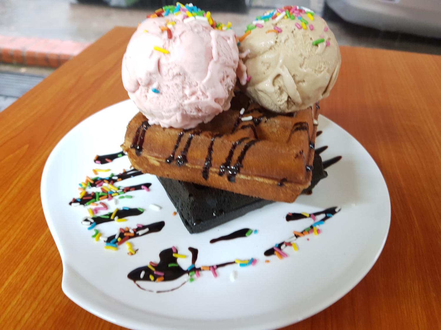 Waffles with Ice Cream
