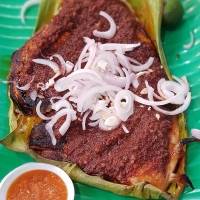 Ikan pari bakar. BBQ sambal stingray.