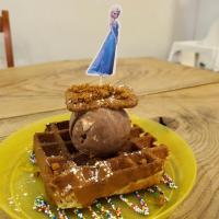 Kids Waffle with Nutella Smores Gelato